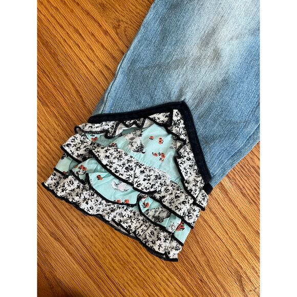 Baby Gassy Gooma embellished ruffle hem jeans size 4 Excellent Adorable - Picture 2 of 6